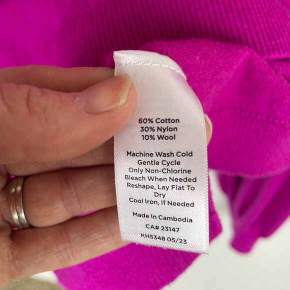 Talbots Pink Fuchsia Hot Pink Wool Blend Sweater Size SMALL - Picture 5 of 5